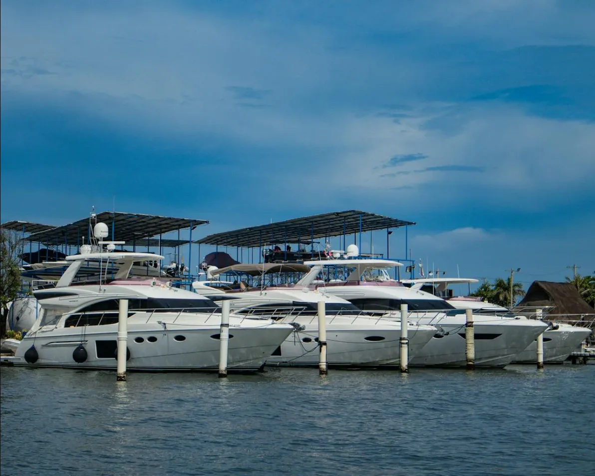 Yacht moored at the dock