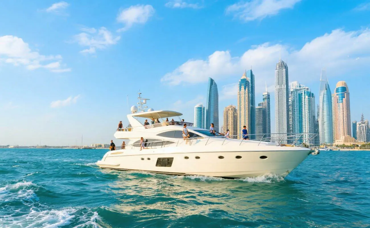 The yacht is on the sea.