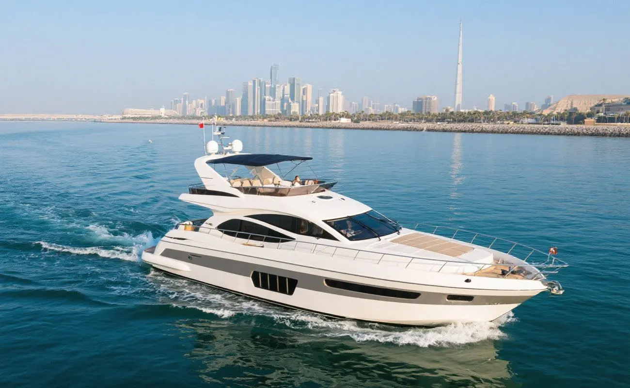 The yacht is on the sea.